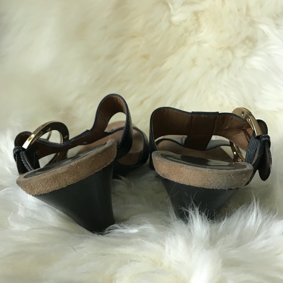 Circa Joan David Buckle Leather Heel Sandals, 7M - Picture 5 of 6